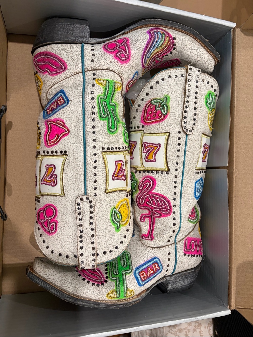 Old Gringo Jackpot 13’ White Taupe L3596-3 Cowboy Boots